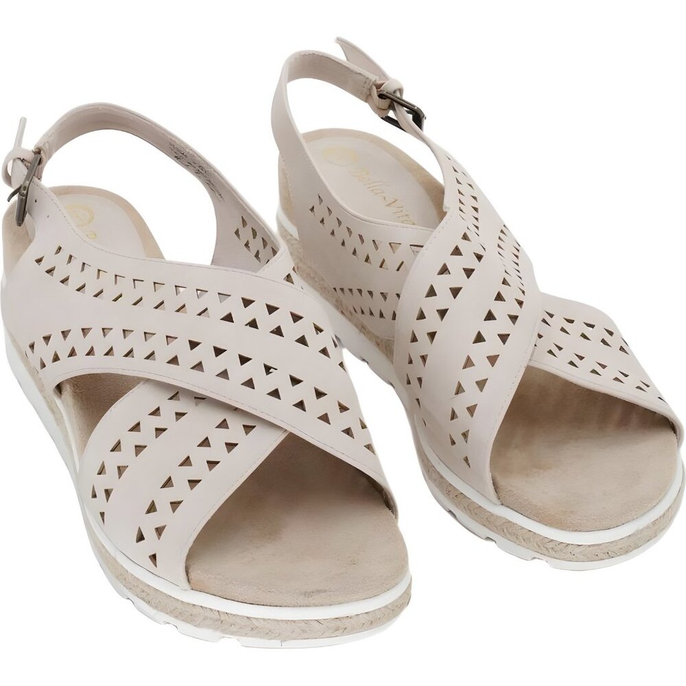 Bella Vita Cosette Wedge Sandal Bone - Women's US 9 W